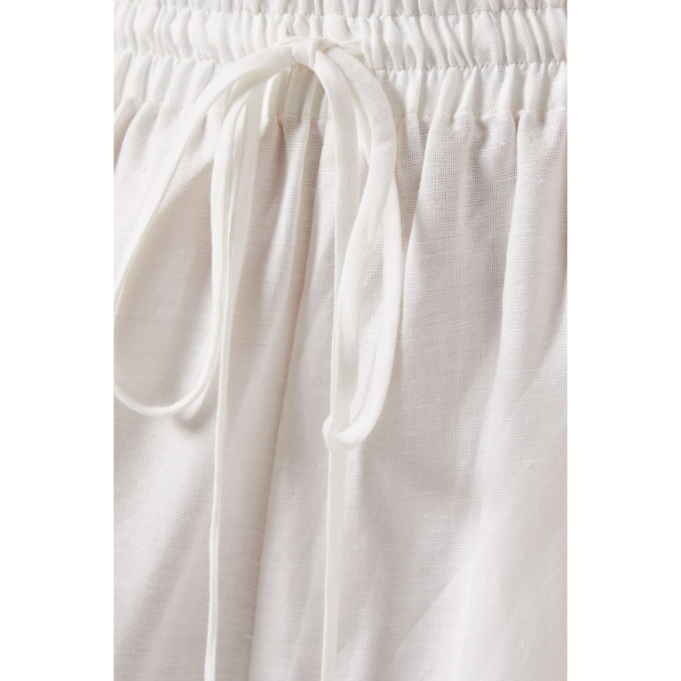 Adriana Degreas - Vintage Orchid Wide-leg Pants in Linen-blend Neutral