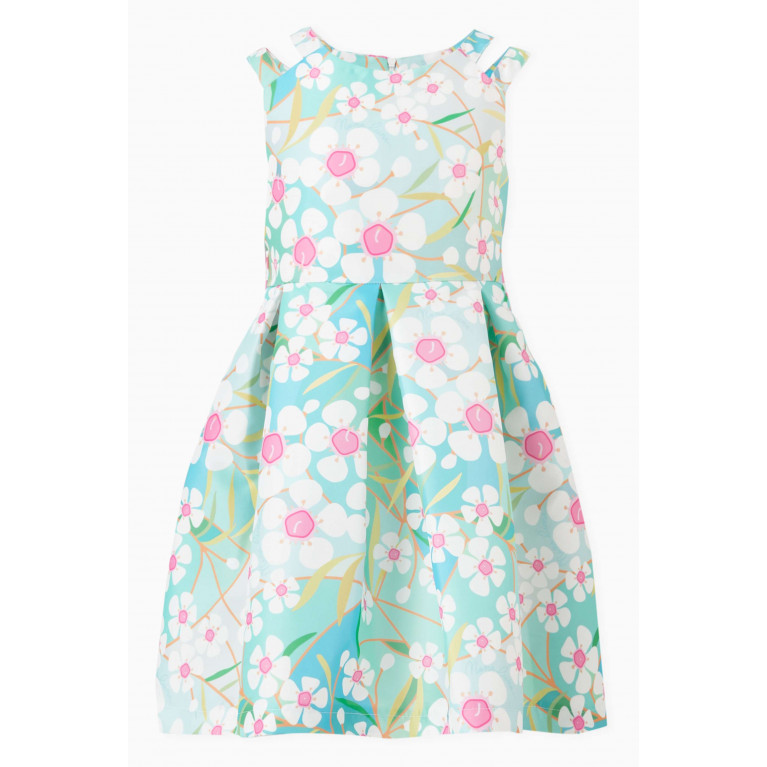 MamaLuma - Daisy Blossom Floral Dress in Satin Twill