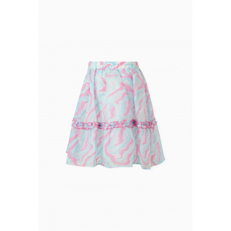 MamaLuma - Abstract-print Ruffle Skirt