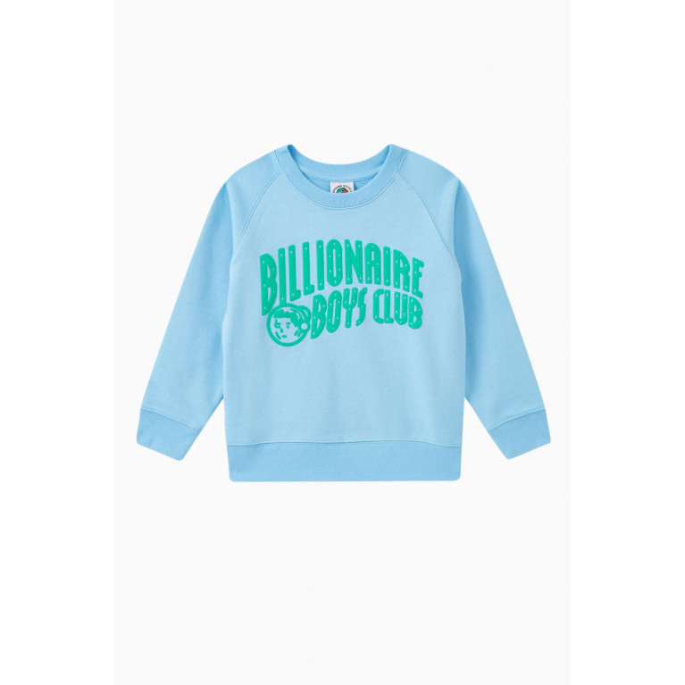 Billionaire Boys Club - Arch Logo Crewneck in Cotton Jersey Blue