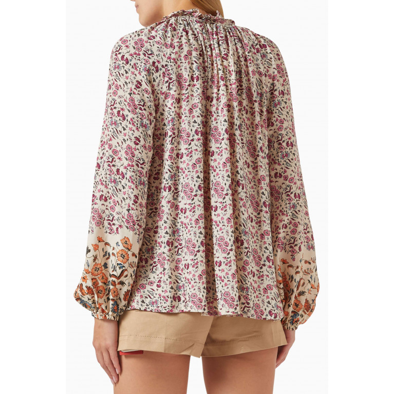 Natalie Martin - Penny Floral-print Blouse in Rayon Multicolour