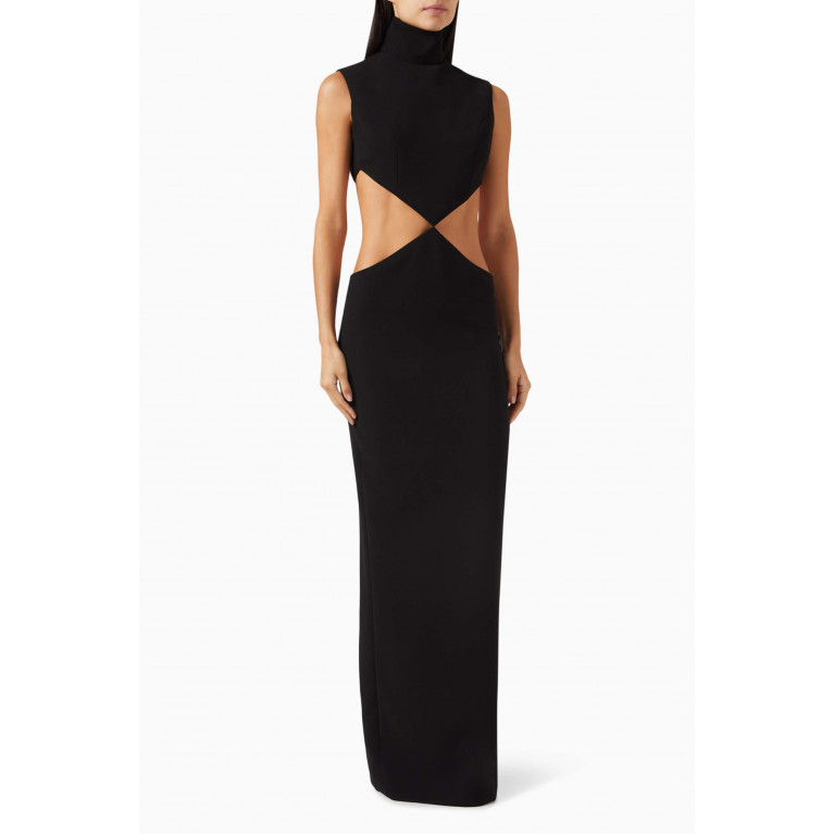 Monot - Waist Cut-out Maxi Dress in Crepe