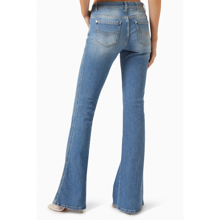 Blumarine - Faded Flared Jeans in Denim