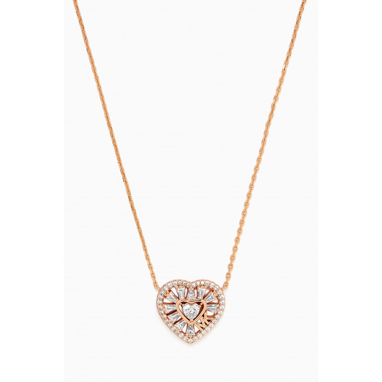 MICHAEL KORS - Premium Heart Necklace in 4kt Rose Gold-plated Silver