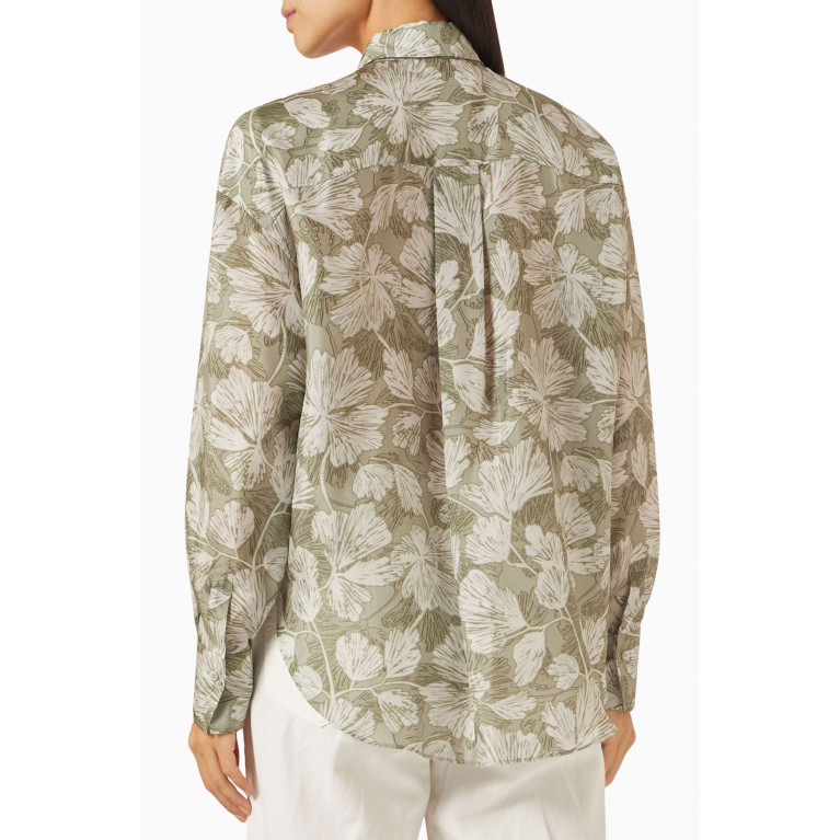 Brunello Cucinelli - Leaf-print Blouse in Silk