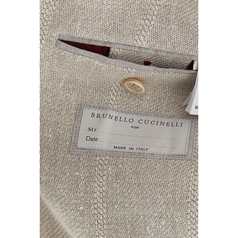 Brunello Cucinelli - Striped Pattern Jacket in Linen Blend