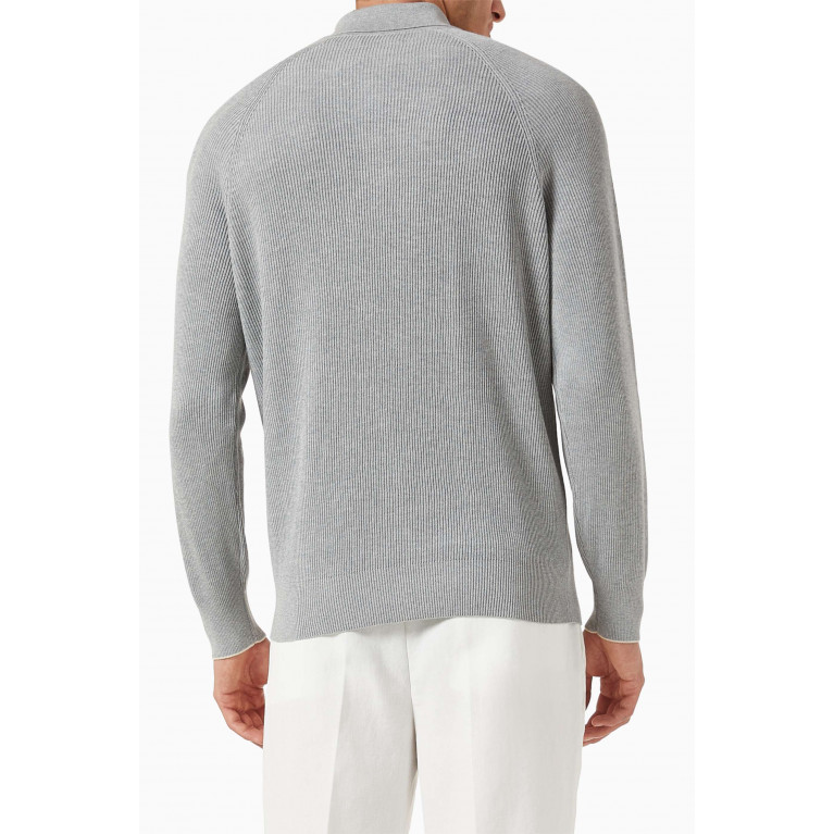 Brunello Cucinelli - Polo Sweater in Cotton-knit
