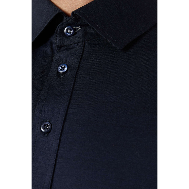 Brunello Cucinelli - Contrast Trims Polo Shirt in Silk Blend