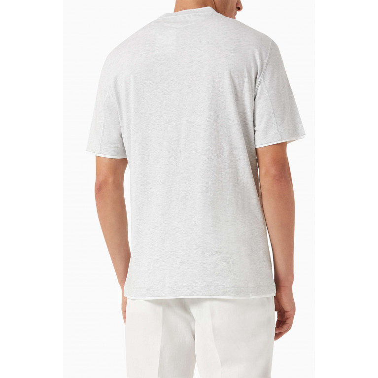 Brunello Cucinelli - Contrasting Trim T-Shirt in Cotton