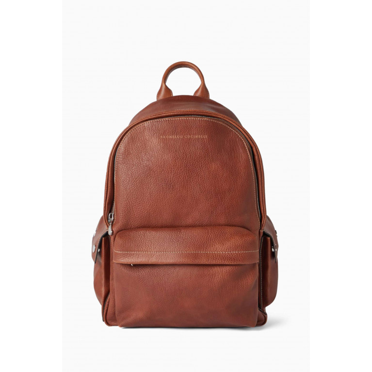 Brunello Cucinelli - Logo Backpack in Calf Leather