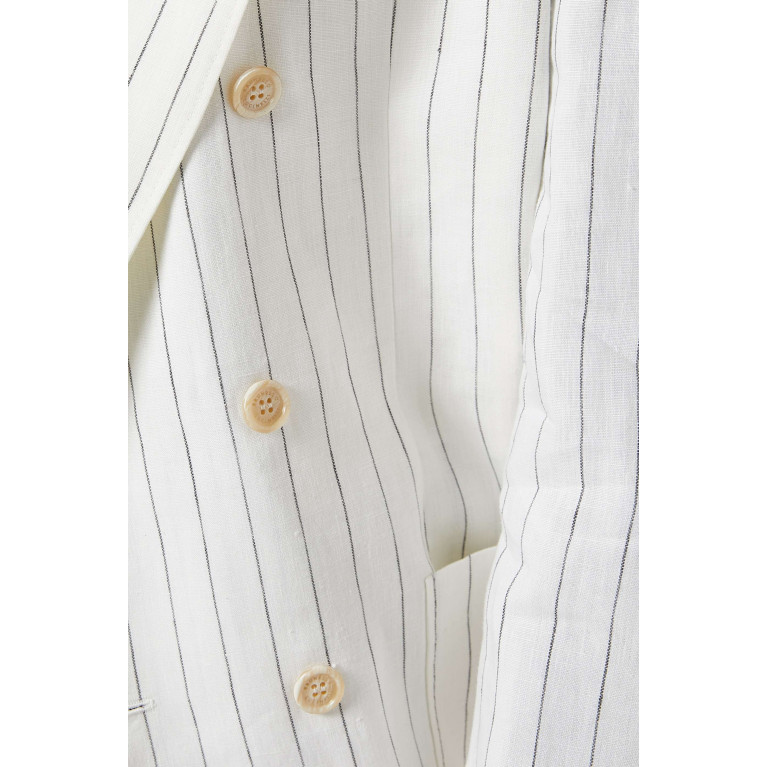 Brunello Cucinelli - Pinstripe Print Jacket in Linen