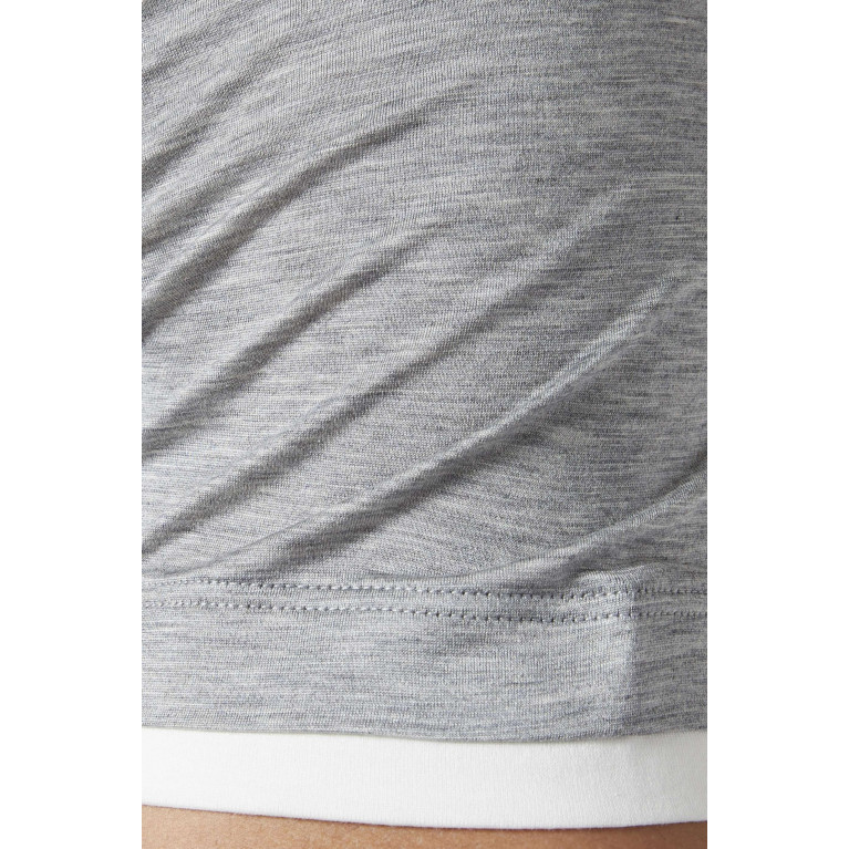 Brunello Cucinelli - Double-layered Polo T-shirt in Cotton-silk