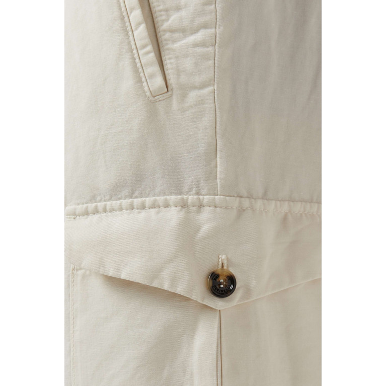 Brunello Cucinelli - Cargo Pockets Cropped Pants in Linen Blend