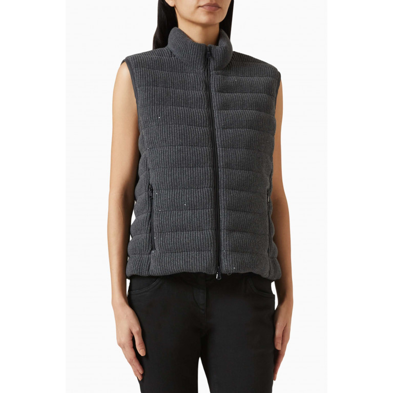 Brunello Cucinelli - Ribbed Padded Vest in Knit