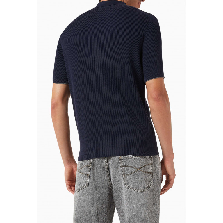 Brunello Cucinelli - Polo Shirt in Cotton Rib-knit