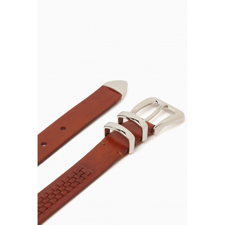 Brunello Cucinelli - Woven Belt in Calf Leather