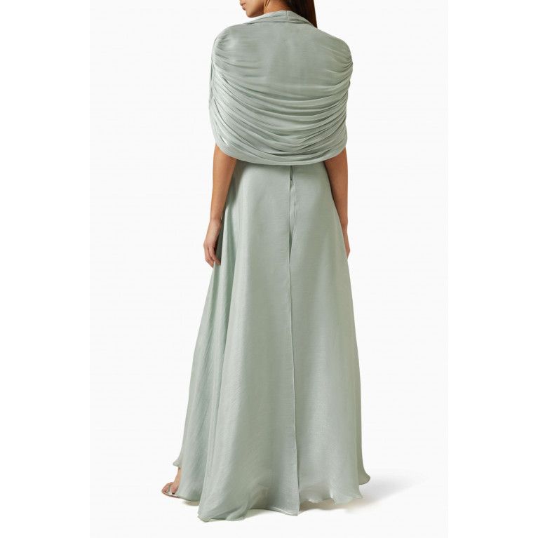 NASS - Belted Cape Dress Green