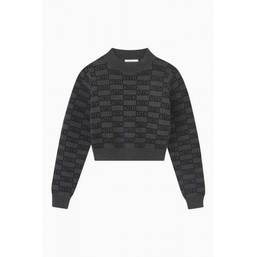 Kith - Cropped Monogram Mock Neck Sweater in Cotton-blend 