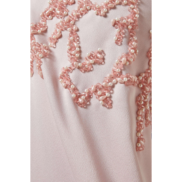 SHATHA ESSA - Embellished Kaftan in Silk and Linen