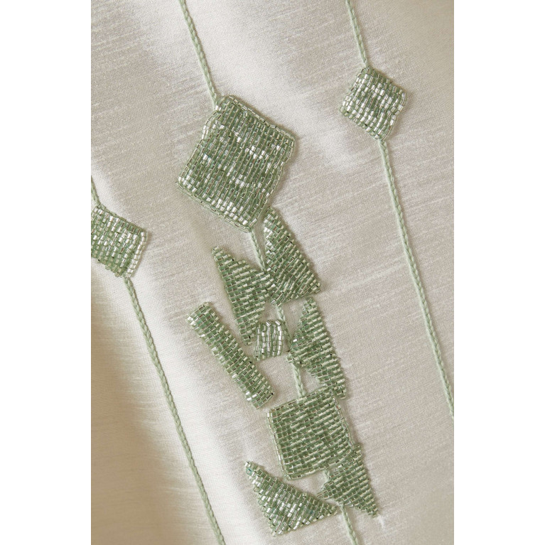 SHATHA ESSA - Linear Jewels Kaftan in Raw Silk