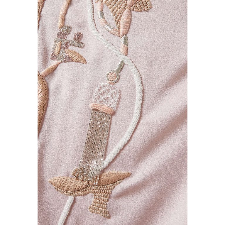 SHATHA ESSA - Abstract Embroidered Kaftan in Crepe