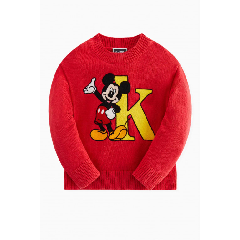 Kith - x Disney Mickey K Crewneck Sweater in Cotton-knit