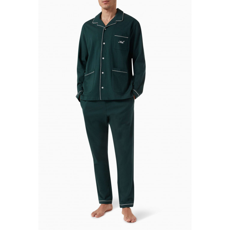 Kith - Kithmas Script Pyjama Set in Cotton-jersey Green