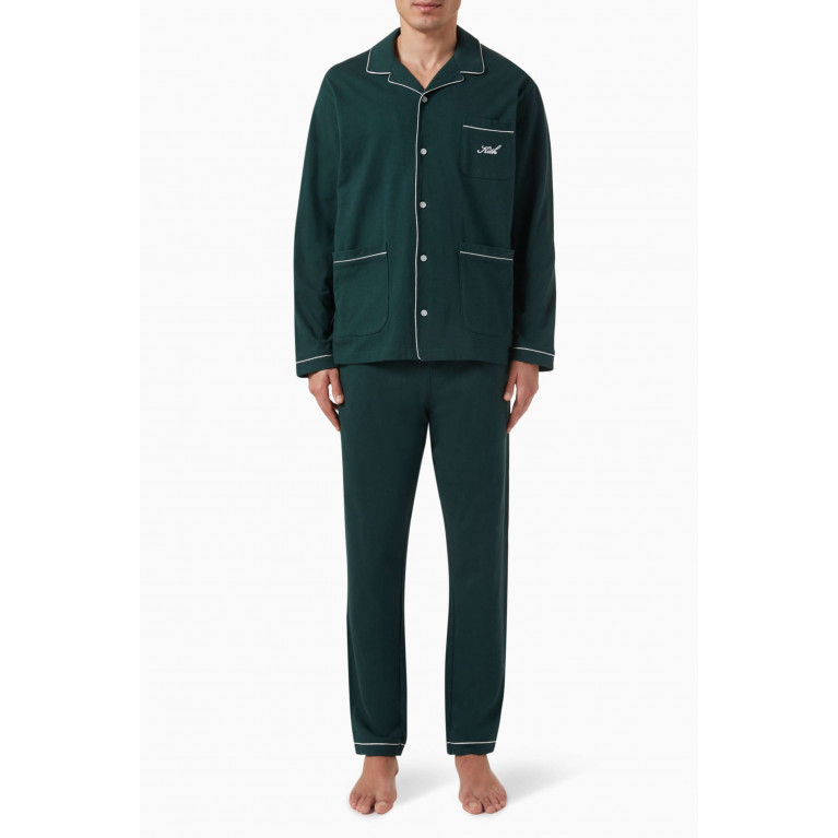 Kith - Kithmas Script Pyjama Set in Cotton-jersey Green
