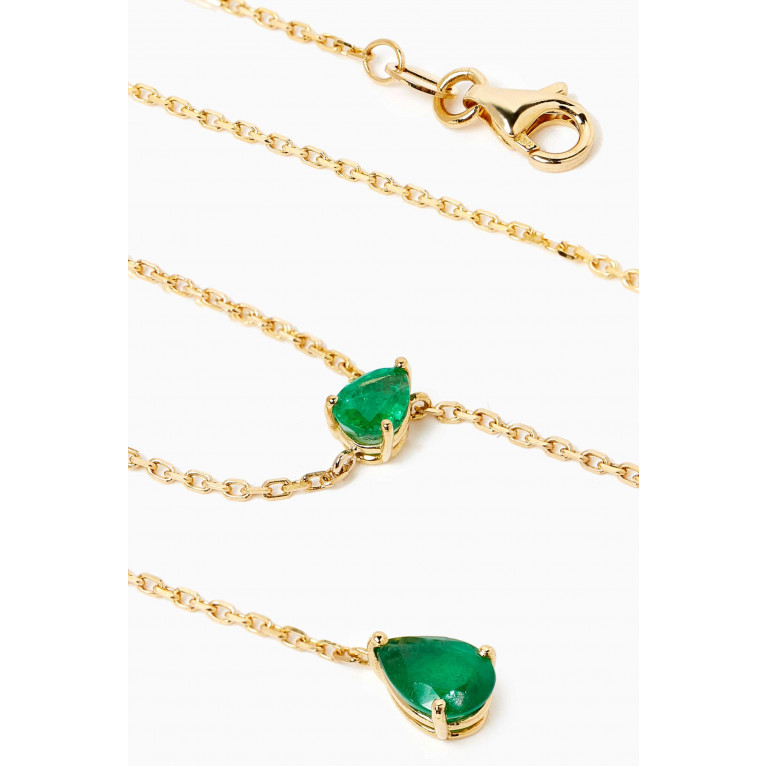 The Golden Collection - Emerald Lariat Necklace in 18kt Gold