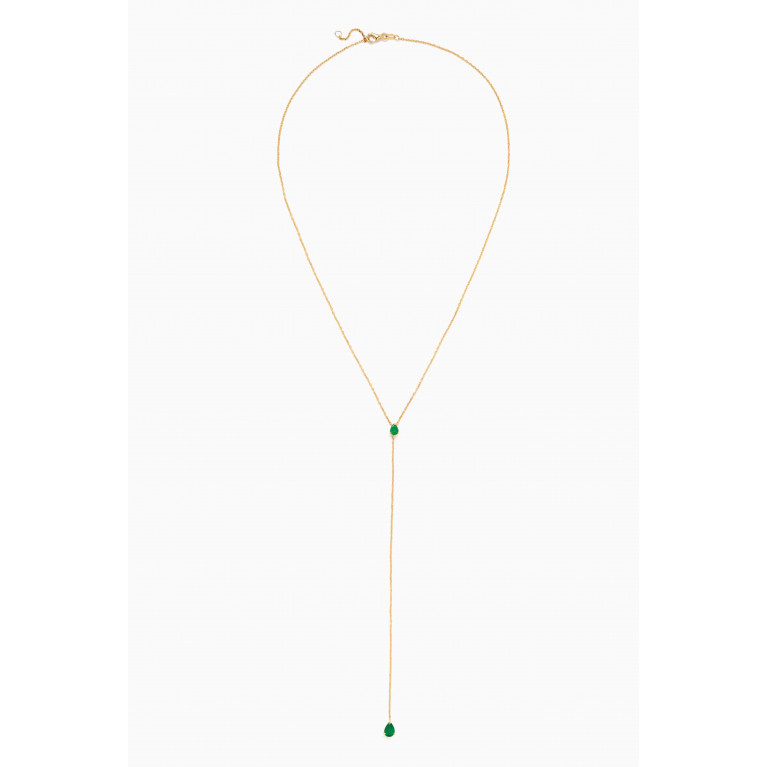The Golden Collection - Emerald Lariat Necklace in 18kt Gold