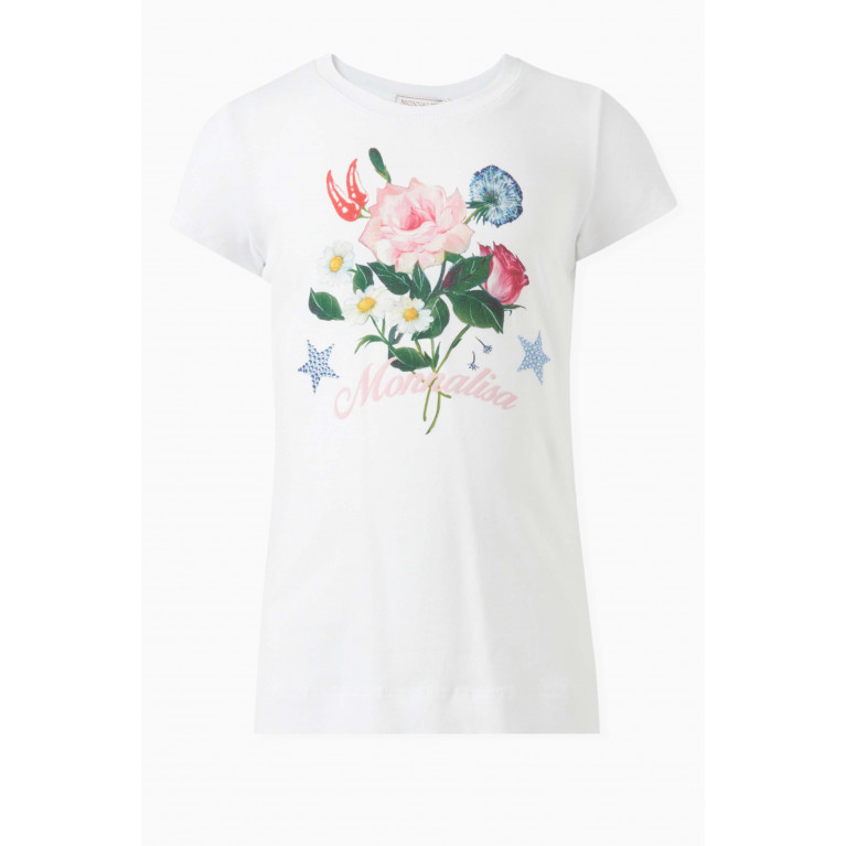Monnalisa - Floral T-shirt in Cotton Jersey
