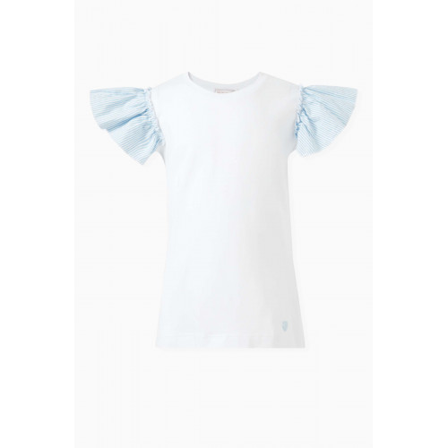 Monnalisa - Ruffled-sleeve Top in Cotton-jersey