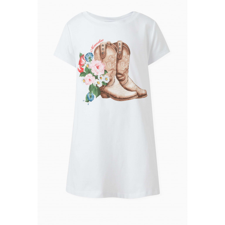 Monnalisa - Graphic-print Dress in Cotton-jersey