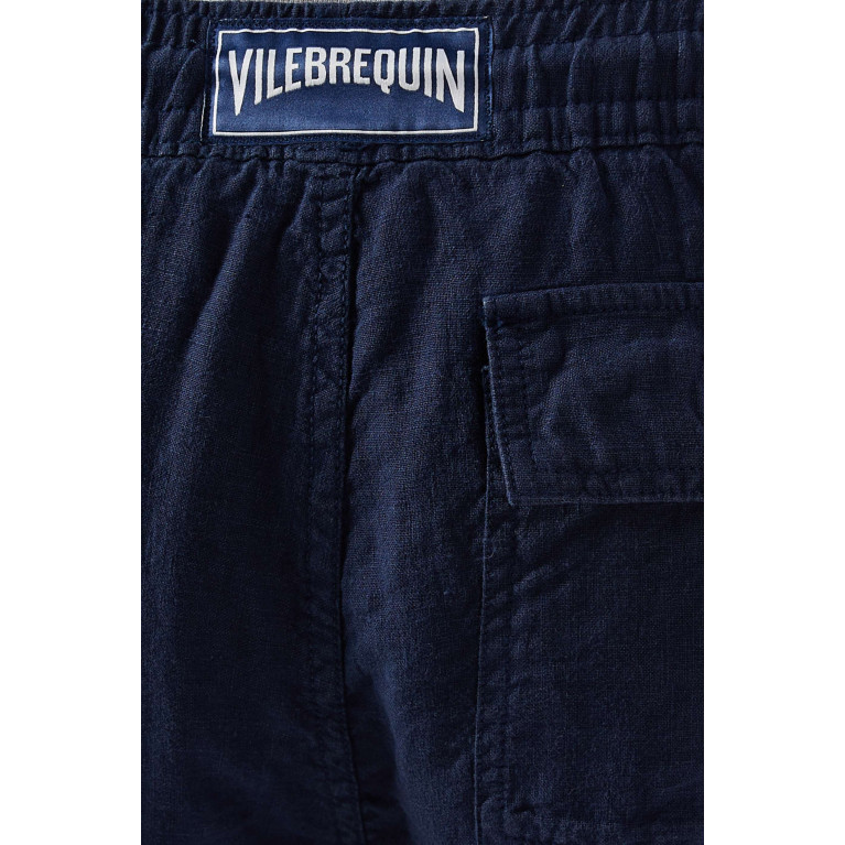 Vilebrequin - Pacha Logo Trousers in Linen Blue