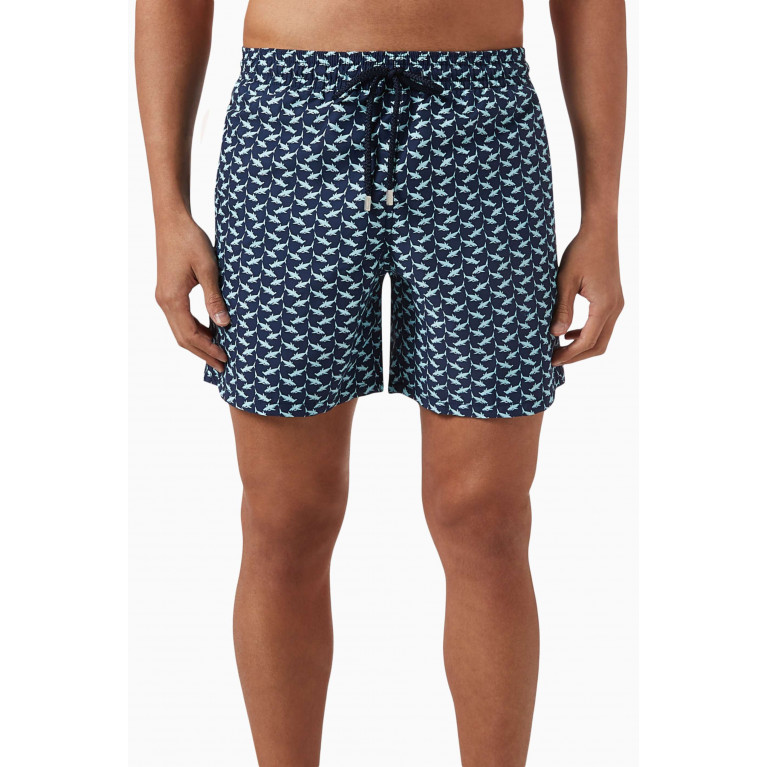 Vilebrequin - New Sharks Swim Shorts in Recycled Polyamide