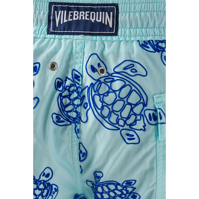 Vilebrequin - Ronde des Tortues Flocked Swim Shorts in Recycled Polyamide