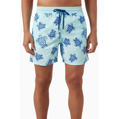 Vilebrequin - Ronde des Tortues Flocked Swim Shorts in Recycled Polyamide