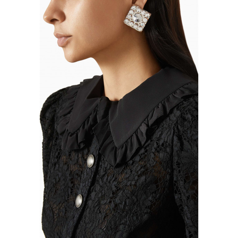 Alessandra Rich - Crystal Clip-on Stud Earrings