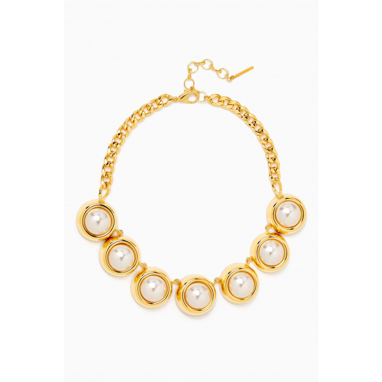 Alessandra Rich - Pearl Necklace in Metal