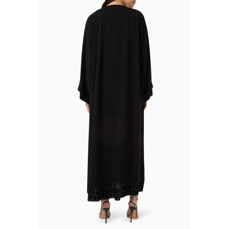 Rauaa Official - Abstract Thread Embroidered Abaya in Chiffon