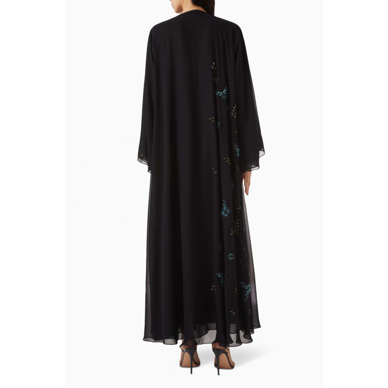 Rauaa Official - Butterfly Pattern Bead Embellished Abaya in Chiffon