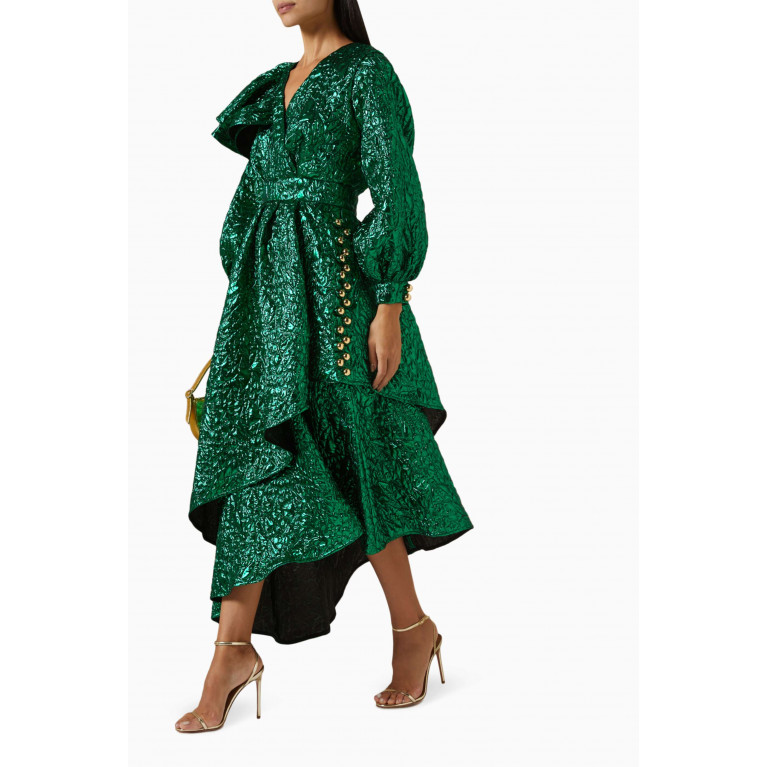 Poca & Poca - Asymmetrical Ruffled Midi Dress