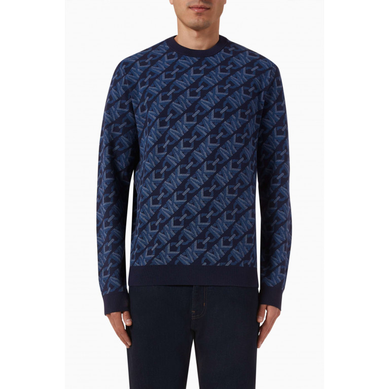 MICHAEL KORS - Empire Logo Jacquard Sweater in Merino Wool