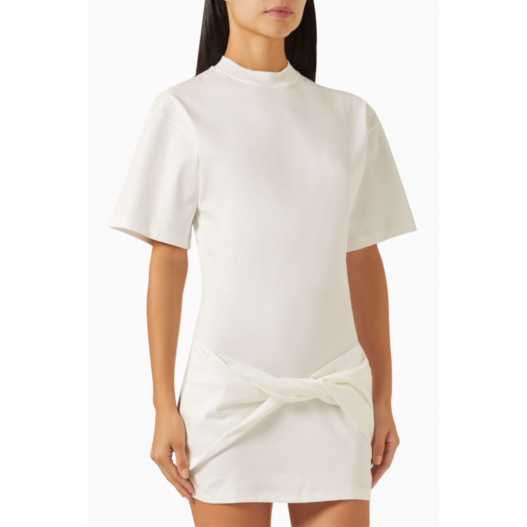 Off-White - Arrow Twisted T-shirt Dress in Cotton