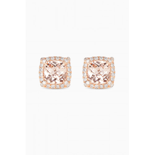 David Yurman - Petite Chatelaine® Diamond & Morganite Stud Earrings in 18kt Rose Gold