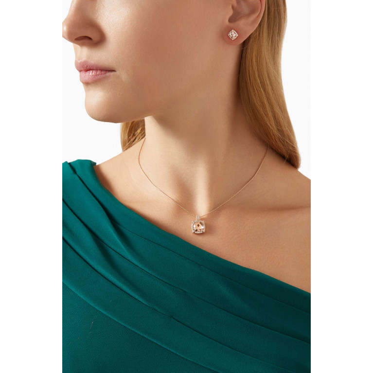 David Yurman - Chatelaine® Diamond & Morganite Necklace in 18kt Rose Gold