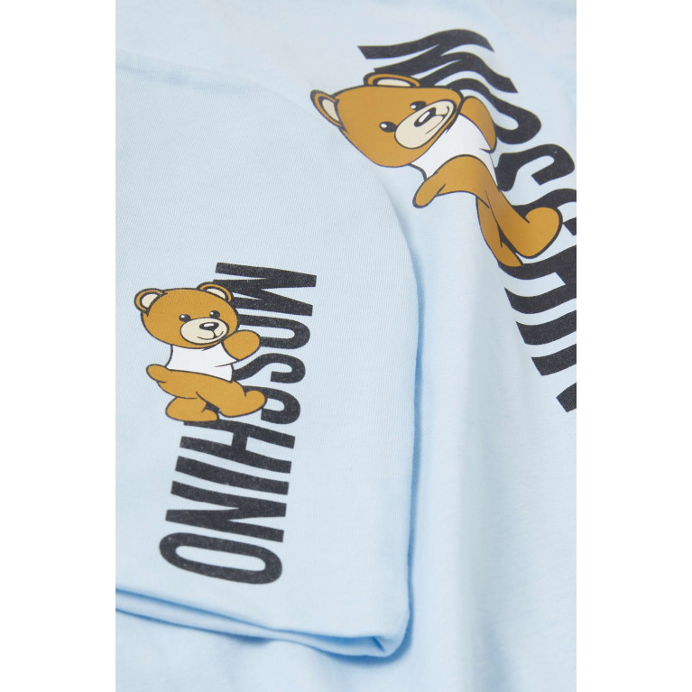 Moschino - Teddy Bear Print Pyjamas Gift Set in Cotton Blue