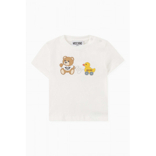 Moschino - Teddy Bear Print T-Shirt in Cotton White