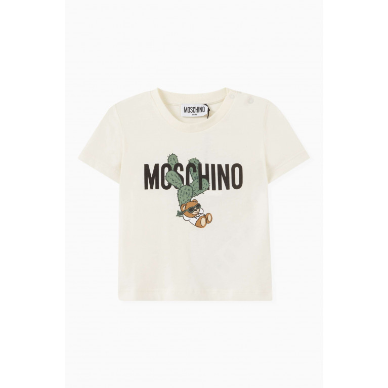 Moschino - Teddy Bear Print T-Shirt in Cotton Neutral