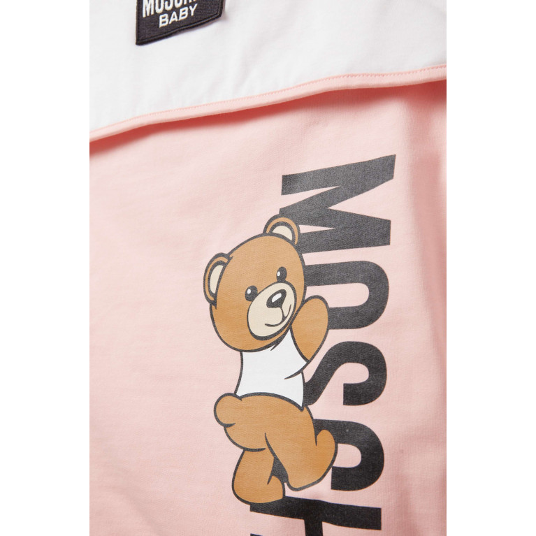 Moschino - Teddy Bear Print Sleeping Bag in Cotton Blend Pink